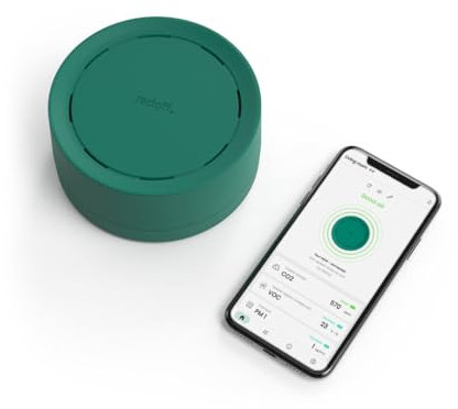 Radoff Now - Appareils Mesurant Qualité Air Intérieur avec Détecteur Co2, COV et PM Compatible avec Alexa, Gadget High Tech avec Thermomètre Connecté Wifi, Capteur Humidité et Pression Atmosphérique
