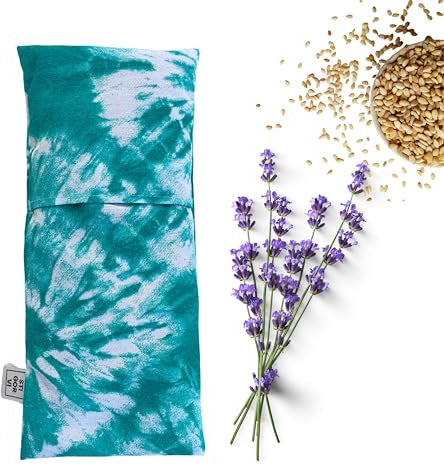 STIGORVI Saco térmico de semillas para microondas con funda - Cojín de calor y frío con lavanda - Hecho a mano en España (13 cm x 31 cm)