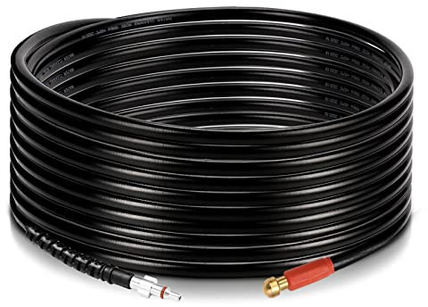 Izrielar Rörrengöringsslang, avloppsrenare 20 m, 200 bar, 60 °C rörrengöringsset inkl. adapter, munstycken rörrensare slangar