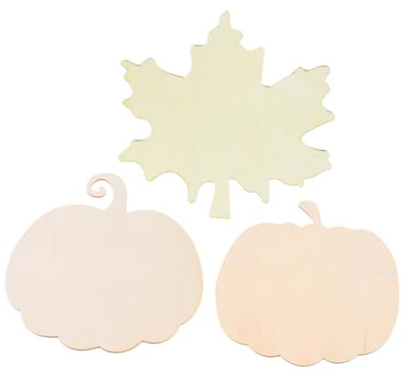 Anneome 3stücke Unlackierte Holzplatten Für -kunstprojekte Pumpkin Und Ahornblatt-formate Für Halloween Und Basteln Kinderfreundlich Strapazierfähig Rustikaler Look