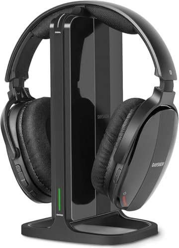 Funkkopfhörer Kabellos für TV – TV Kopfhörer Kabellos mit Ladestation & RF-Sender, Seniorenfreundliche Over-Ear Kopfhörer für Fernseher, Kompatibel mit den meisten Fernsehern