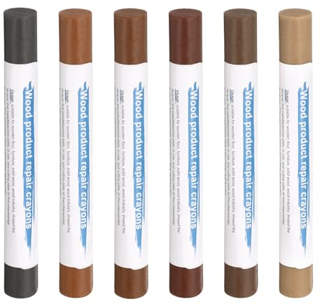 QUARKZMAN Bâtons De Remplissage Pour Bois 6 Couleurs Crayons De Cire Pour Réparation De Meubles Pour Dark Red, Pastel Brown, Light Dim Gray, Light Taupe, Brown Wood, Medium Brown