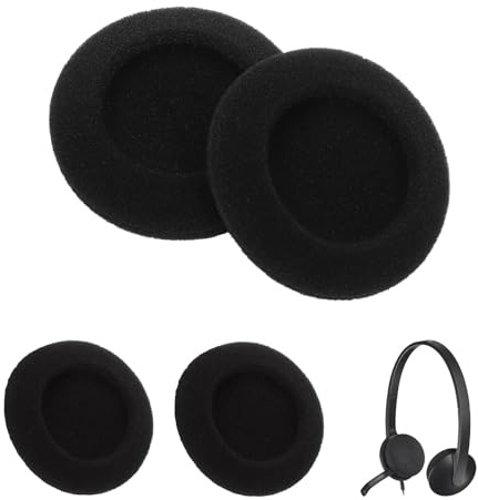TNSLAND Cuscinetti per Cuffie 50mm Set 4 Pezzi – Earpads in Schiuma Morbida E Traspirante, Cuscinetti Auricolari di Ricambio Universali, Lavabili E Resistenti, Compatibili con Cuffie E Headset