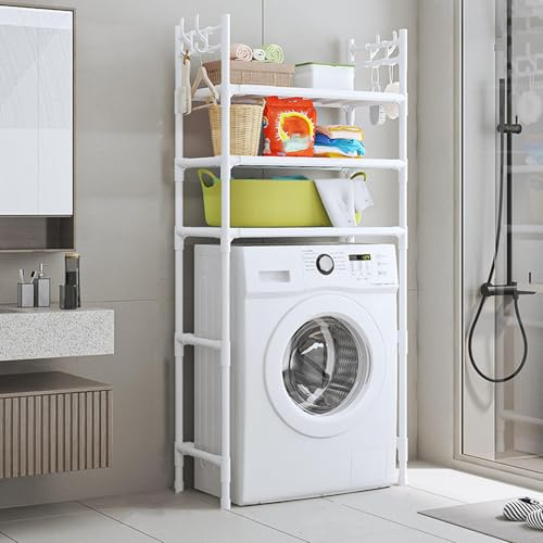 Washing Machine Etagere Shelf Space-Saving Bathroom with Non-Slip Feet Ideal for Laundry Rooms Compact Storage Solution for Small Spaces