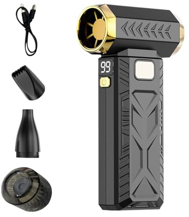 Dammblåsare - elektrisk luftfläkt 18 x 5,5 x 16 cm, bärbar luftfläkt, justerbar trådlös fläkt med 3 gener, USB-uppladdningsbara turbinblåsare för datorelektronik
