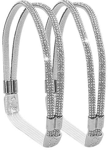 POPETPOP Cinturini Elastici Antiscivolo per Tacchi Alti Pietre Decorative in Pelle Regolabili per Donna Accessorio Salva Talloni per Scarpe Eleganti e Confortevoli