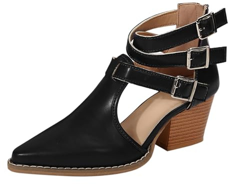 Pumps dam med remmar, klackskor dam eleganta breda fötter traditionella skor vintage höga klackar andas danskängor kilklack höga skor spets tår damskor med klack