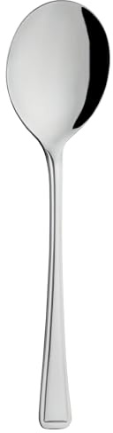Grunwerg Harley Collection Soup Spoons, 18/0 Stainless Steel, Set of 12 | Soup spoons made from 18/0 stainless steel, ideal for soups, stews, cereals and everyday dining.