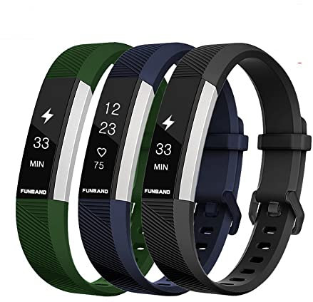 FunBand Armband för Fitbit Alta HR och Fitbit Alta, mjukt silikonband justerbar ersättningsrem sporttillbehör för Fitbit Alta HR och Fitbit Alta smartklocka, Large(6.7-8.1)