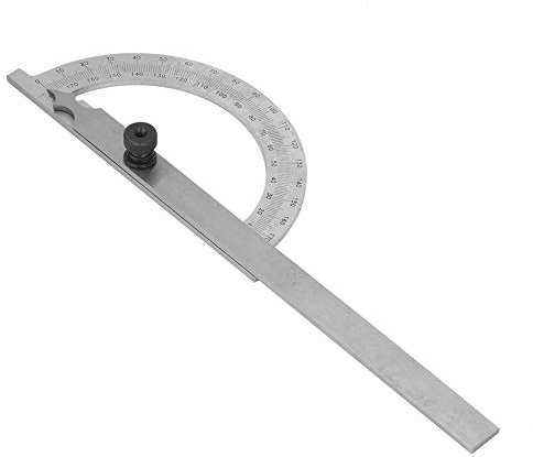 Goniometro 180 Gradi, Goniometro Cromato in Acciaio Al Carbonio Mirino Angolare Rotante Righello di Misurazione Righello di Misurazione Rotante Strumento per la Lavorazione