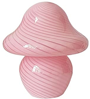 belupai Lámpara de mesa de setas, moderna luz nocturna regulable con 3 modos de color, lámpara de escritorio pequeña para mesita de noche, recargable por USB, para decoración de dormitorio (rosa a