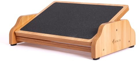 StrongTek Fußstütze aus Holz für unter den Schreibtisch mit rutschfester Oberfläche, Schaukel-Fußhocker für das Home-Office, Schaukel-Fußhocker mit 30-Grad-Neigungswinkel
