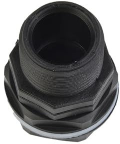 Accessoires pour Tonneaux De Pluie 1Pcs PP Tank Bushing Threaded Fitting Flange Connection External Thread IBC Rain Barrel Liner 3/4inch 1inch 2inch Montage du Collecteur De Pluie(1inch)