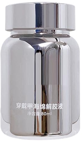 Quitaesmaltes Para Uñas Postizas | Quitapegas para Uñas Artificiales con Esponja Absorbente 80ml | Gel de Cobertura Total y Precisión para Uso Doméstico y Mujeres