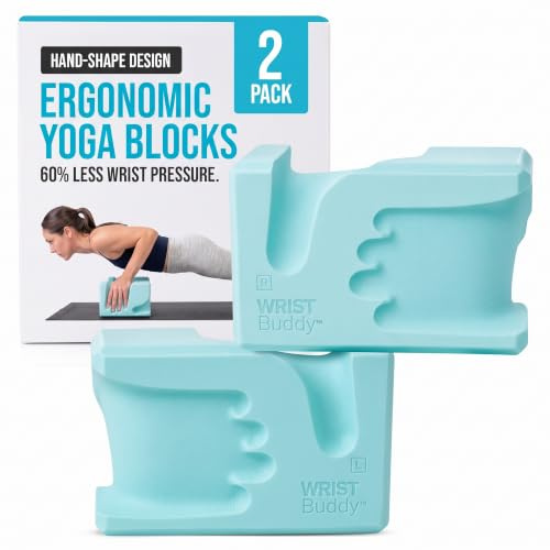 WRISTBuddy® Yoga Blocks 2 Pack, High Density Non-Slip, Hand-Shaped Design