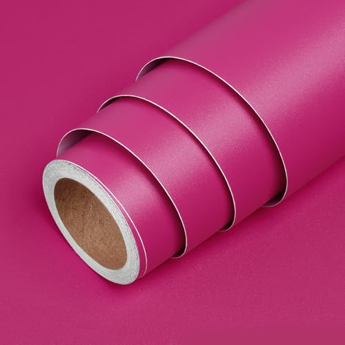 LaCheery 60cm x 400cm Papel Pintado Rosa Infantil Mate Papel Tapiz Paredes Vinilo Impermeable Vinilo Adhesivo Pared Dormitorio Vinilos Adhesivos Decorativos Vintage para Salon Cocina Armario Mesa