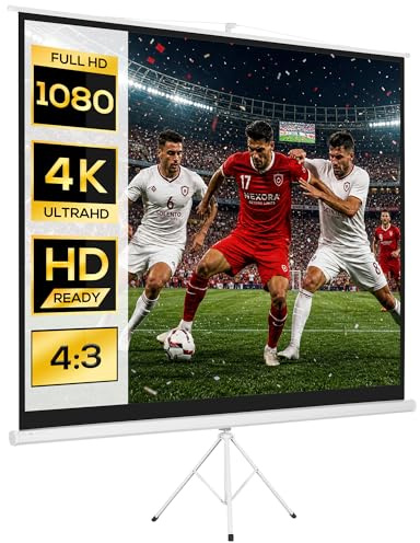 HOMCOM Pantalla de Proyector Manual con Soporte 120 4:3 244x183 cm Blanco