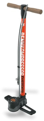 SKS Germany RENNKOMPRESSOR Suspension Dämpferpumpe (Digitales Hochdruckmanometer, Druckablass-Funktion, Langer gummierter Stahlflex-Schlauch, Metallrohr & Alugussfuß, Made in Germany)