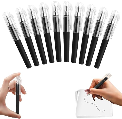 Penne Gel Mini 10 Pezzi 0,5 mm Inchiostro Nero Penna Tascabile Piccola e Corta Scrittura fluida Asciugatura Rapida per diario da Tasca Scuola Ufficio casa