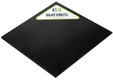 MATNIKS Neoprene Rubber Sheet, Heavy Duty, High Grade 60A, Black, 12x12-Inch by 1/8 (+/- 5%) for Plumbing, Gaskets DIY Material, Supports, Leveling, Sealing, Bumpers, Protection, Flooring