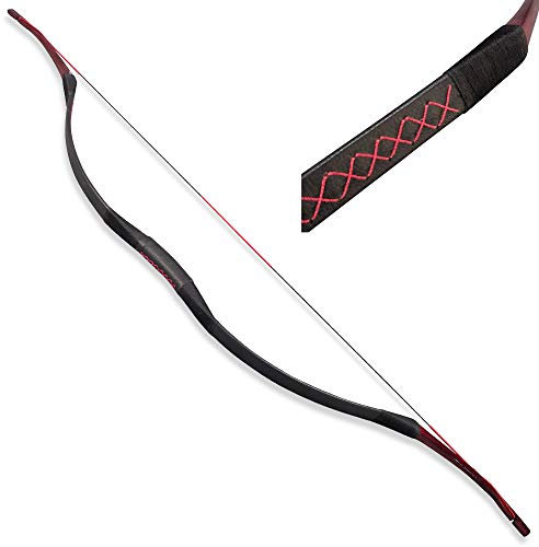 SHARROW Traditioneller Bogen Recurve Bogen Reiterbogen Langbogen Handgemacht Holzbogen 25-55lbs Sportbogen Jagdbogen für Erwachsene und Anfänger (50lbs, Typ 5)