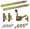 BRESKO Ladenband Set Gartentor Scharnier Torband, Kloben, Gartentorfalle und Schrauben 2er Set gelb Stahl verzinkt 300-800 mm Türband Torbeschlag (2er Set - 300x30 mm - Ø10 mm)