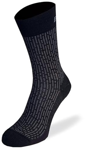 BIOTEX Calza Termica 3D Unisex per Ciclismo e Running, Calzino in Lana Merino Extra Fine, Intimo Tecnico Sportivo, Nero e Grigio, L