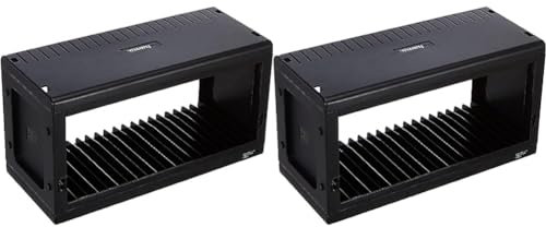 Hama CD Rack for 20 CDs (Space-saving storage, hanging or standing, for office or any room), Black (Pack of 2)