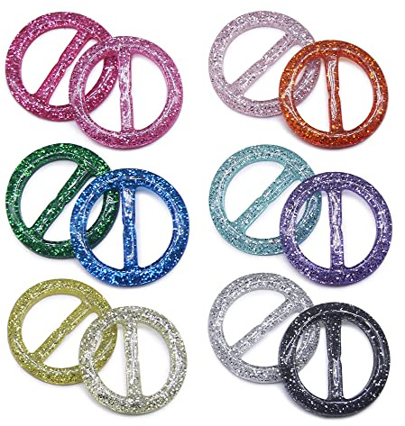 Jamsinmu T-Shirt Pinces Rond Cercle écharpe Anneau Fermeture Clips vêtements Anneau Wrap Support pour Soie Foulard vêtements 25mm Couleur 3