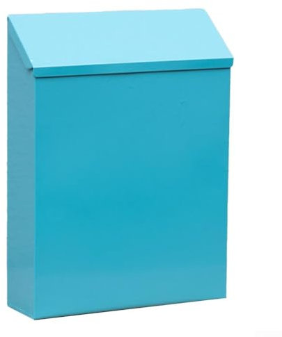 Buzones de pared con cerradura, de hierro elegante con mecanismo de bloqueo para seguridad en el hogar, color azul