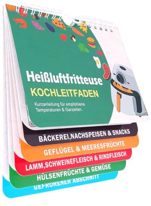 Accessoires Airfryer, 133 recettes antisèches compactes pour température, durée, quantité, livre de recettes Airfryer allemand, accessoires pour friteuse à air chaud Ninja,Livre de recettes Air Fryer