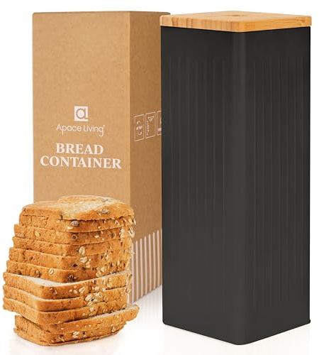 FRESHSLICE Bread Container, Bread Keeper with Airtight Bamboo Lid, 5 Liter