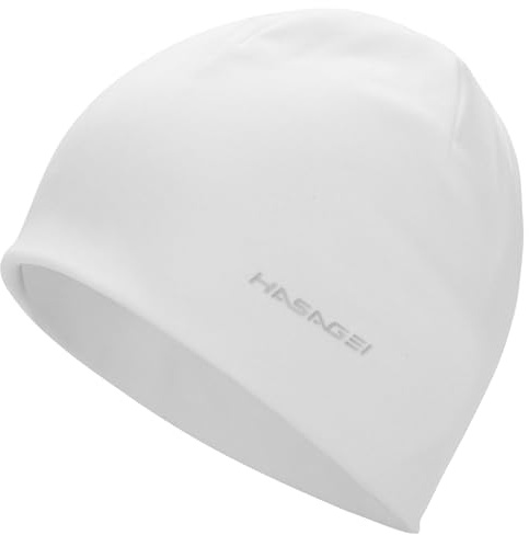 HASAGEI Laufmütze Herren Damen Fahrradmütze unter Helm Mütze Kalten Jahreszeit Warm Sportmütze Antistatisch Beanie für Freizeitaktivitäten Joggen Reisen Ski Radfahren (Weiß)