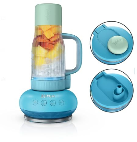 Ninja BlendBoss, Batidora con Vaso Portátil, Frambuesa Azul, DB351EUBL