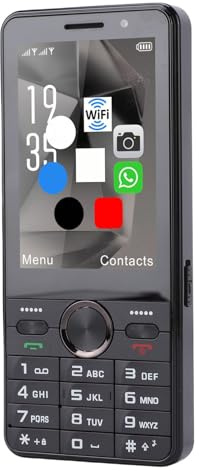 Yanmis 4G Olåst Telefon, Stöd för Dubbla SIM-kort 3,5-tums HD-pekskärm Stora Knappar Mobiltelefon med WiFi Bluetooth, för Android 8.1-appar Ringa Sms (BLACK)