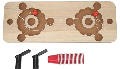 Chiyyak Juego de Beer Pong de Mesa con Vasos de Plástico de Primera Calidad y Tablero de Madera de Pino, Regalo Ideal para Fiestas