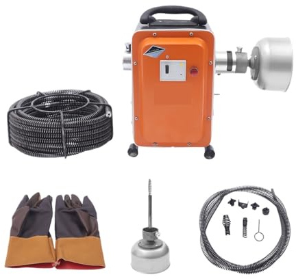 Dräneringsmaskin, 750 W elektrisk orm för rörrengöring, kraftfull täppborttagare för handfat och toaletter, effektiv dräneringslösning
