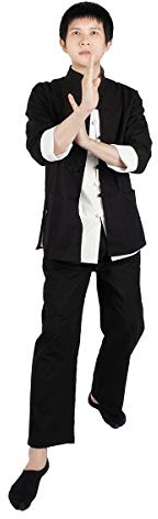 CoolChange Tuta da Combattimento Cinese Kung Fu/Thai Chi | Nera | Cotone | Taglie: L