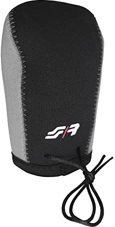 Simoni Racing GKCG - Funda universal para pomo de cambio de coche, de microfibra, para pomo de palanca, color negro y gris