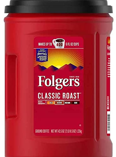 Folgers Classic Medium Roast Ground Coffee 1.23 kg Makes up to 400 Cups