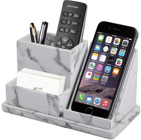 XNONE Forniture per ufficio Organizzatore da scrivania in pelle sintetica multifunzione per cellulare, scatola di stoccaggio per penna/matita, cosmetici spazzole, biglietti da visita