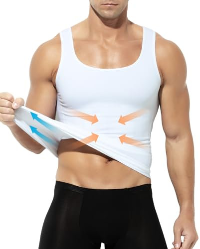 Casey Kevin Shapewear Herren Kompressions Shirt Bauchweg Unterhemd Kompressionsshirt Herren Tank Top Ärmellos Body Shaper Figurformendes Bodyshaper