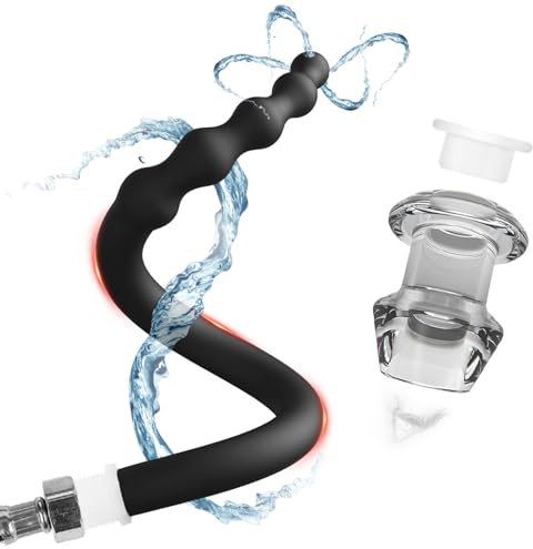 BDSMJOY Po Dusche 60 cm mit 5 Analkugeln,Analdusche mit Anal Tunnel Plug,Einlauf Klistiere zur Darmreinigung Intimdusche erotisches Sexspielzeug für Paare extrem sex (5 Ball)