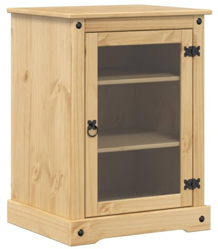 vidaXL Mueble HiFi Corona Madera Maciza de Pino 60x50x82 cm, Mueble de Almacenamiento, Soporte de Medios, Expositor de Discos, Soporte para Tocadiscos