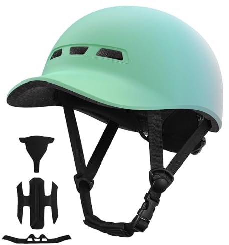 Shinmax Fahrradhelm Herren Damen Erwachsene Cityhelm Urban Radhelm mit Visier Stylischer Fahrradhelm für Frauen Pendeln City Roller Leichtgewicht Einstellbare Rennrad Helm 56-62 cm (Blau)