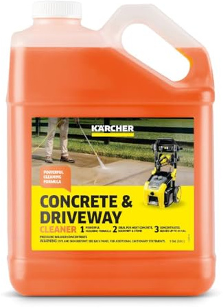 Kärcher Concrete & Driveway Cleaner, Cleans Concrete, Brick, Mansory, and Stone Areas, Highly Concentrated, Makes up to 40 gal of Cleaner, Readily Biodegradable, For Pressure Washers