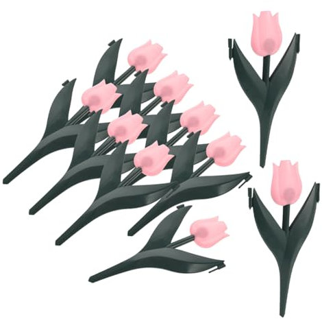 Mipcase 10 Pezzi decorazione della recinzione bordure aiuole piccola staccionata bordo del giardino della staccionata decorazione dell'aiuola decorativi da giardino pvc rosa