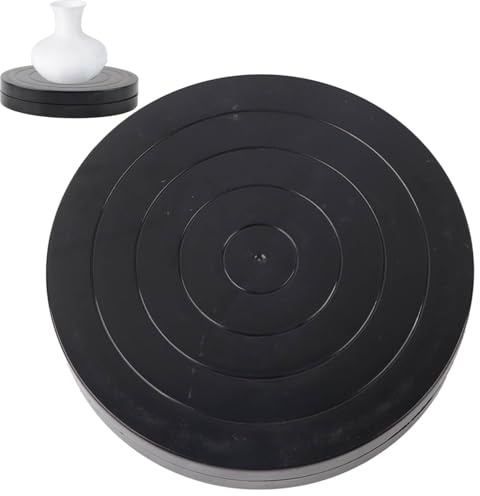 Hapivida Plato giratorio de cerámica, Herramienta giratoria con rodamientos de bolas, Diámetro 17.8 cm, Negro, para Escultura de arcilla y Decoración de pasteles