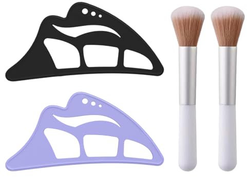 Assistente Ombretto 2 Pezzi, Eyeliner Stencil Assistente per Ombretto, Strumento Guida per Ombretti Strumento di Aiuto per Ombretti Riutilizzabile Stencil per Eyeliner con 2 Pezzi Pennelli Trucco