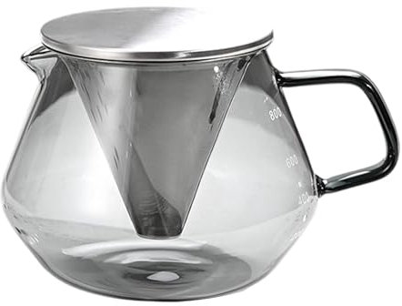 Colcolo Cafetera de Vertido con Asa, Versátil, con Filtro, Moderna Tetera para Servir Café, para Cocina, Tienda, Hogar, Viajes, Oficina, 800ml, Individual